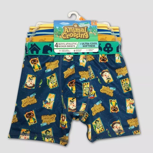 Nintendo Boys Animal Crossing Underwear Multipacks 4 Boxer Briefs NEW In Package - Picture 2 of 4